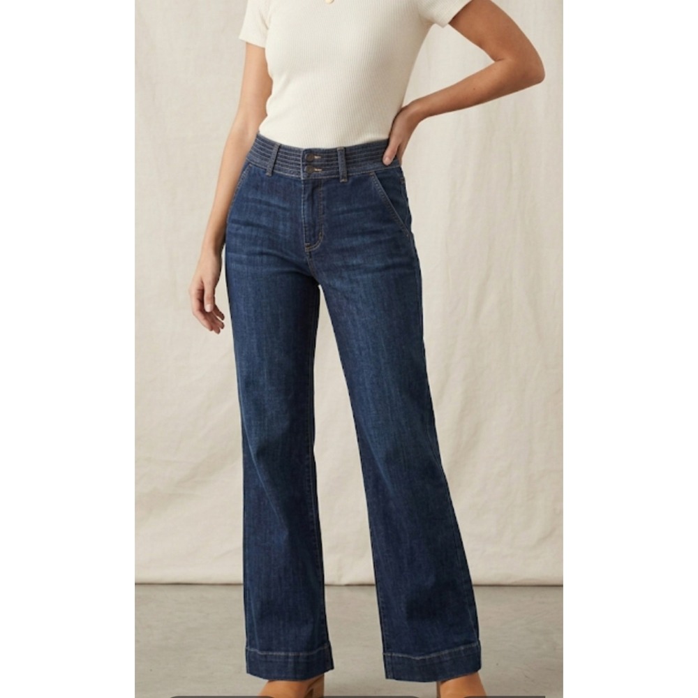 Laura Ashley Womens Jeans Size 4 / 27 Blue High Rise Bond Bootcut NWT